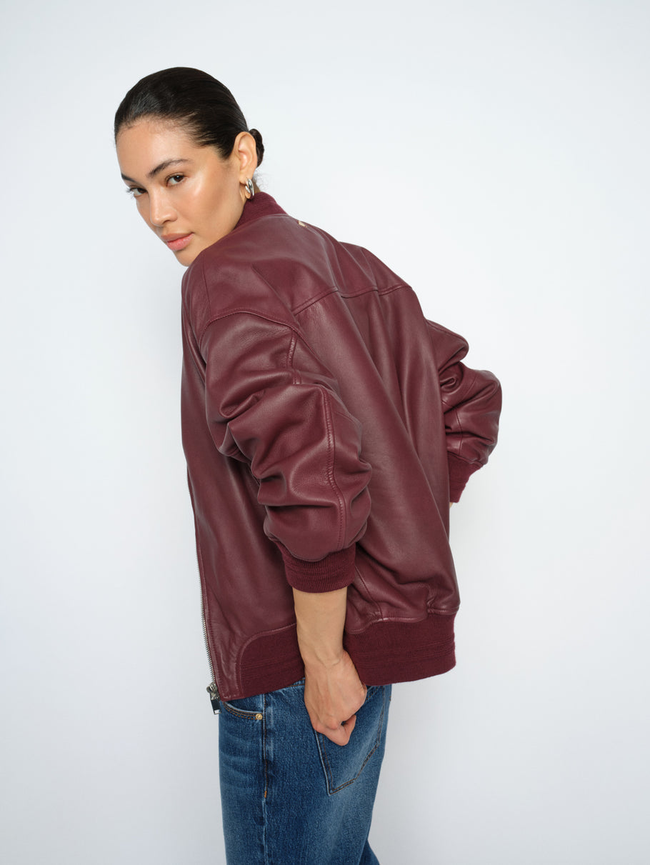 Mos Mosh Ruby Leather Bomber Port Royale-Jackets-West of Woodward Boutique-Vancouver-Canada
