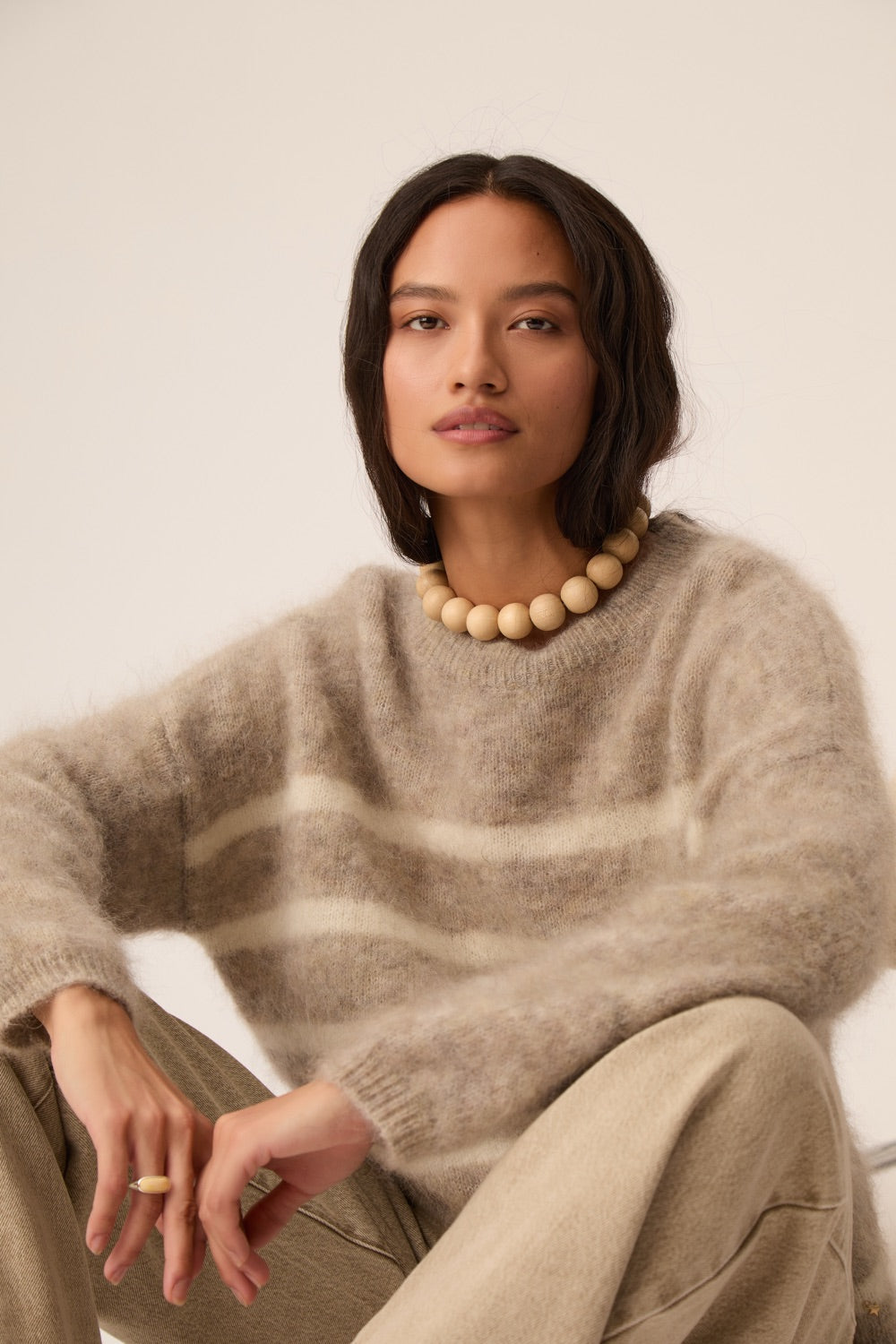 Des Petits Hauts Aleo Sweater Galet Creme