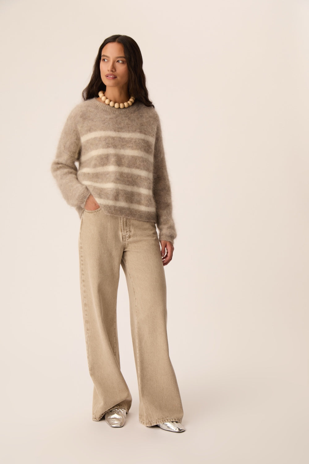 Des Petits Hauts Aleo Sweater Galet Creme