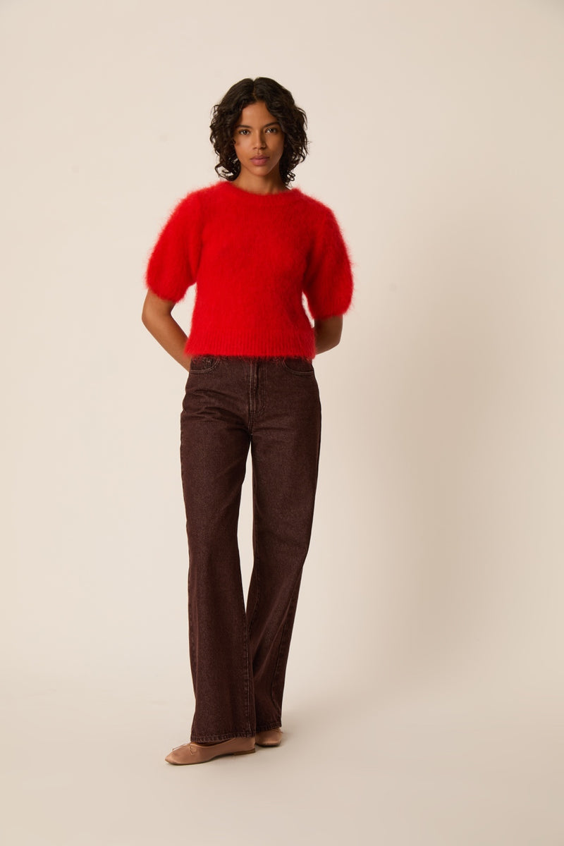 Des Petits Hauts Alexa Sweater Rouge-Sweaters-West of Woodward Boutique-Vancouver-Canada