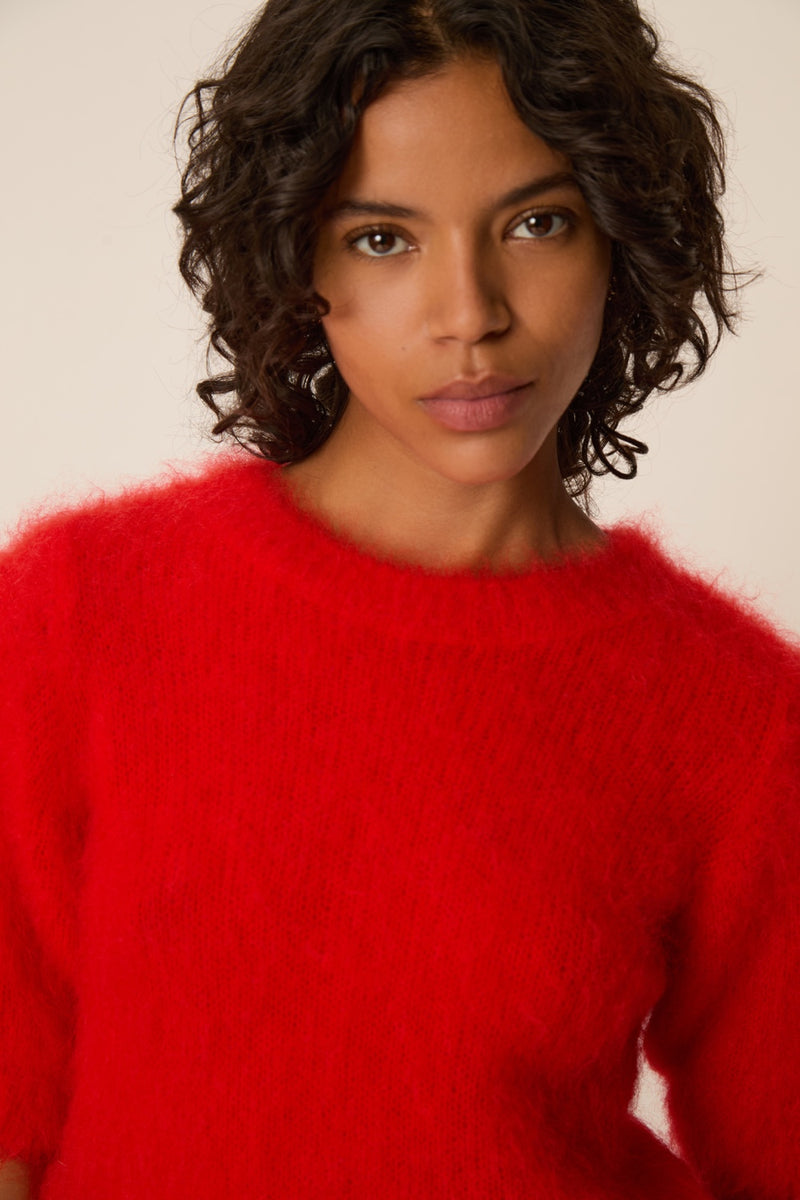 Des Petits Hauts Alexa Sweater Rouge-Sweaters-West of Woodward Boutique-Vancouver-Canada