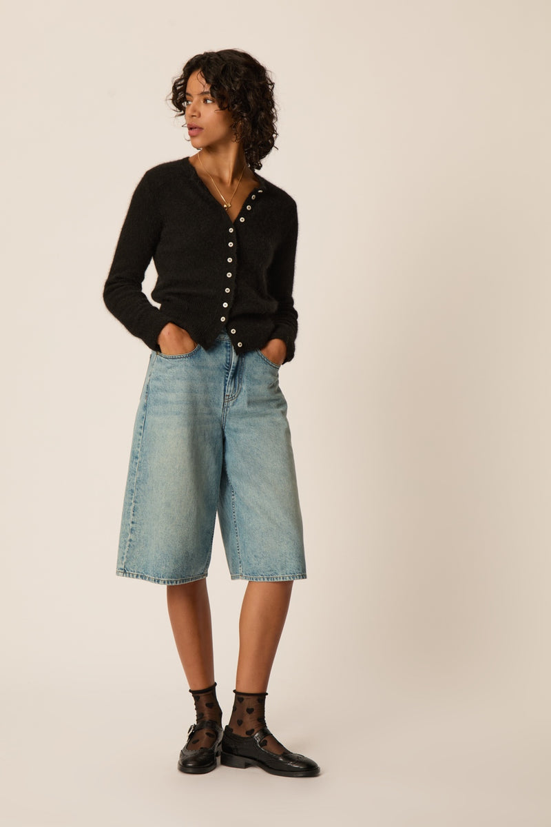 Des Petits Hauts Betty Cardigan Sweater Noir-Sweaters-West of Woodward Boutique-Vancouver-Canada