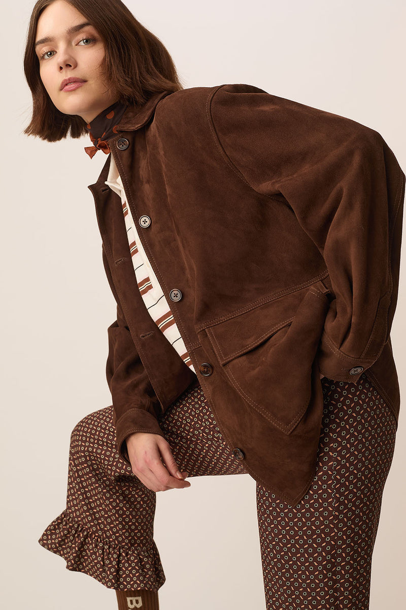 Des Petits Hauts Tiva Suede Jacket Ourson-Jackets-West of Woodward Boutique-Vancouver-Canada