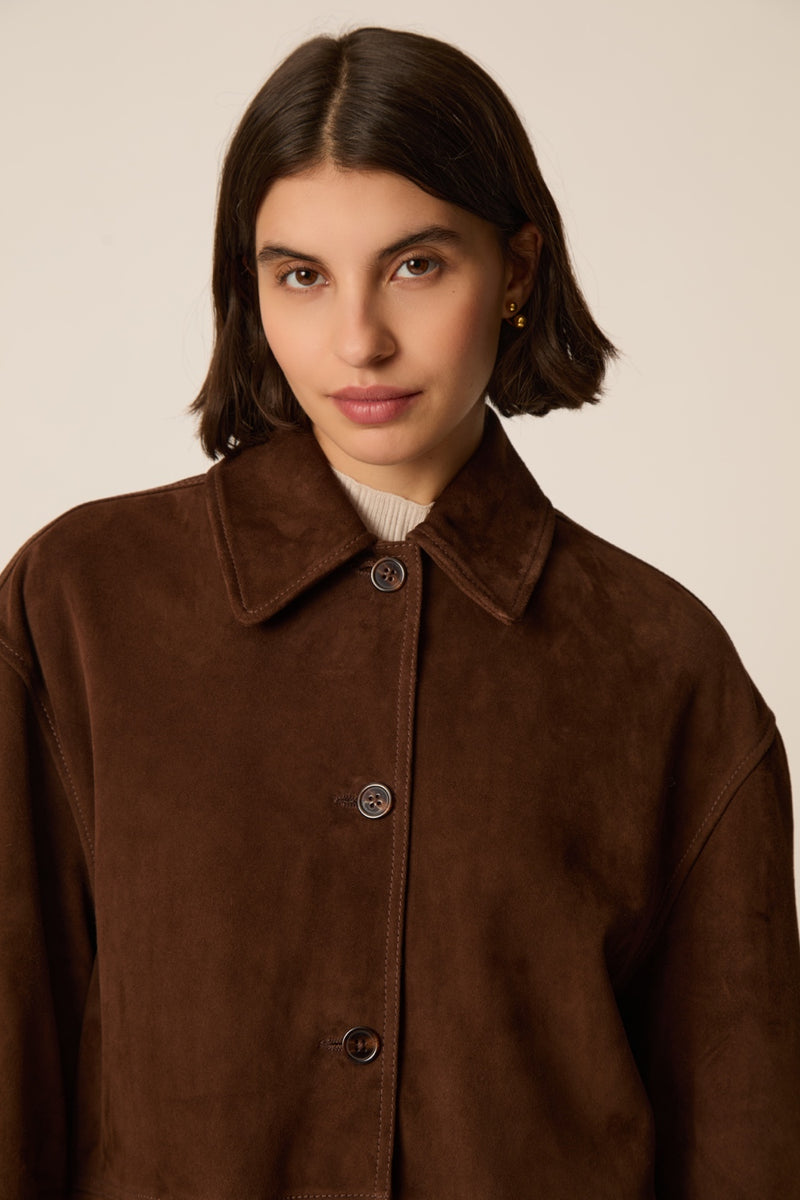 Des Petits Hauts Tiva Suede Jacket Ourson-Jackets-West of Woodward Boutique-Vancouver-Canada