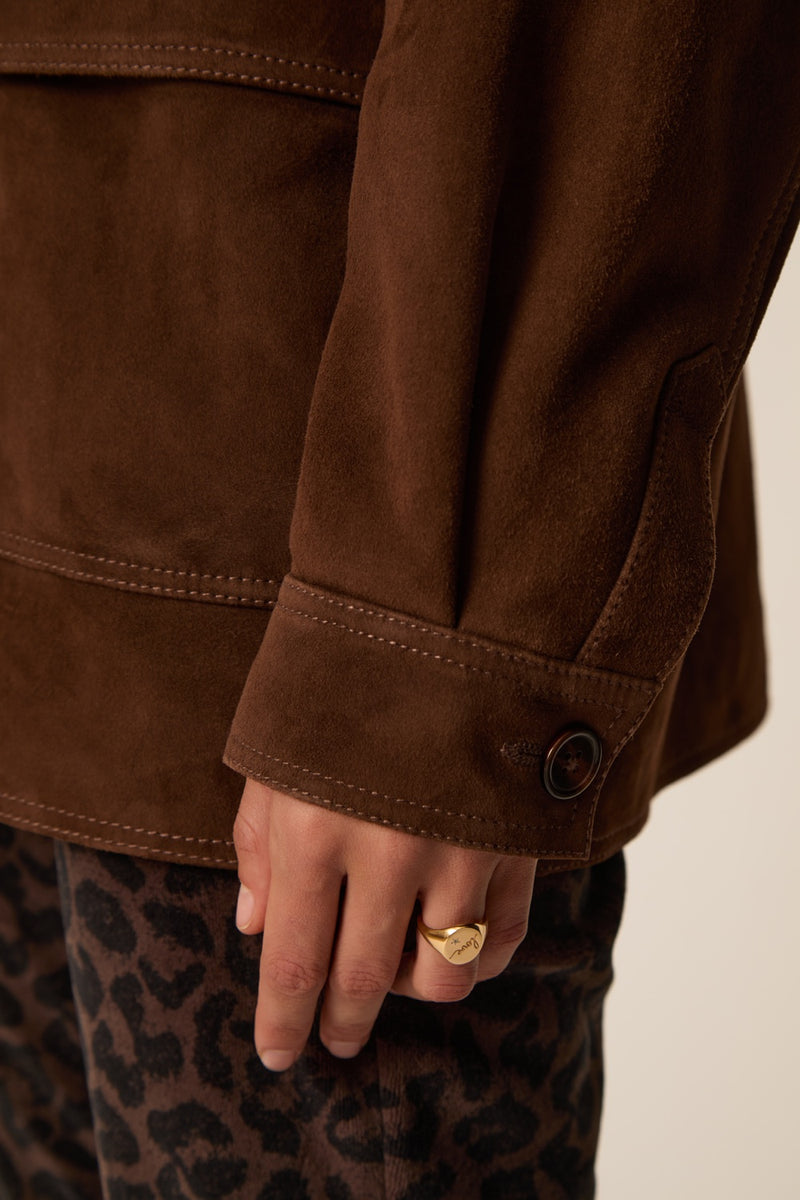 Des Petits Hauts Tiva Suede Jacket Ourson-Jackets-West of Woodward Boutique-Vancouver-Canada