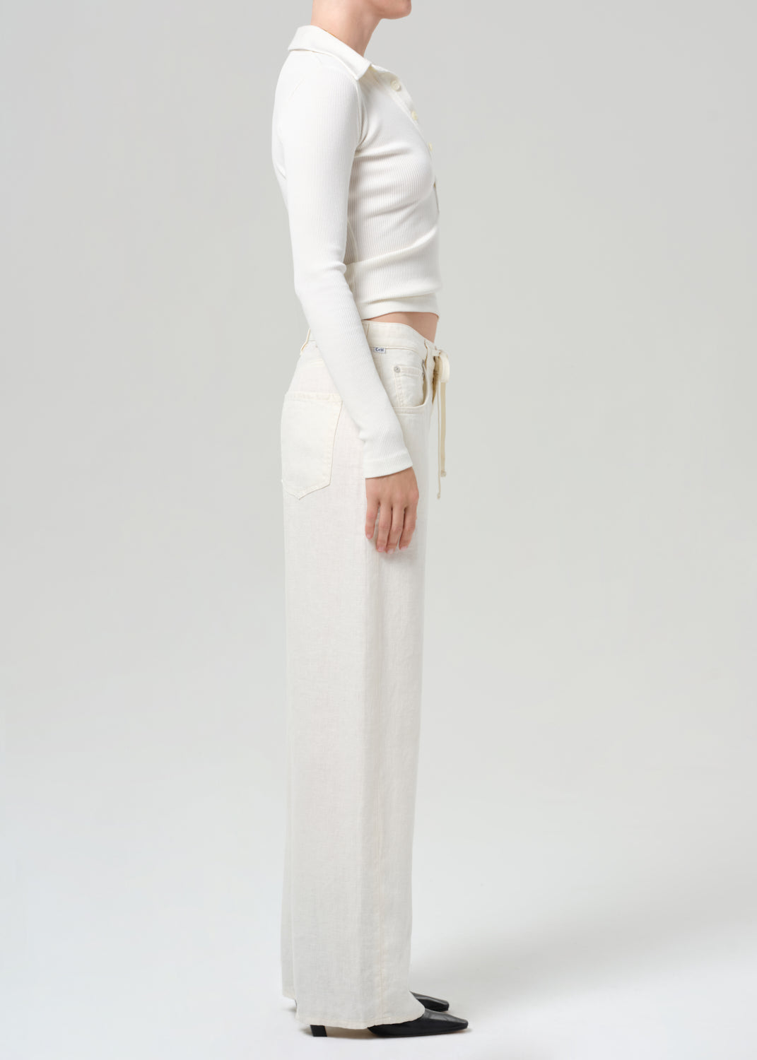 COH Brynn Drawstring Trouser Linen Vanilla-Pants-West of Woodward Boutique-Vancouver-Canada