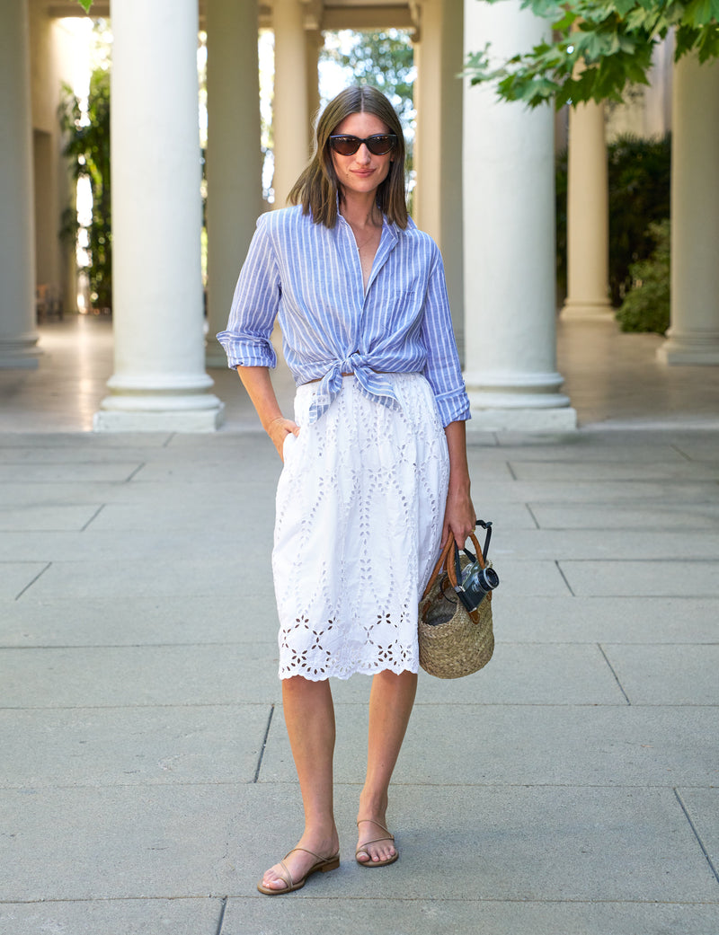 Frank &amp; Eileen Gracie Eyelet Skirt White Eyelet-Dresses-West of Woodward Boutique-Vancouver-Canada