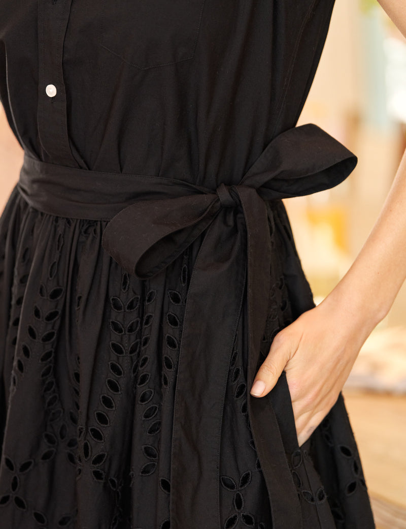 Frank &amp; Eileen Eyelet Dress Black Eyelet-Dresses-West of Woodward Boutique-Vancouver-Canada