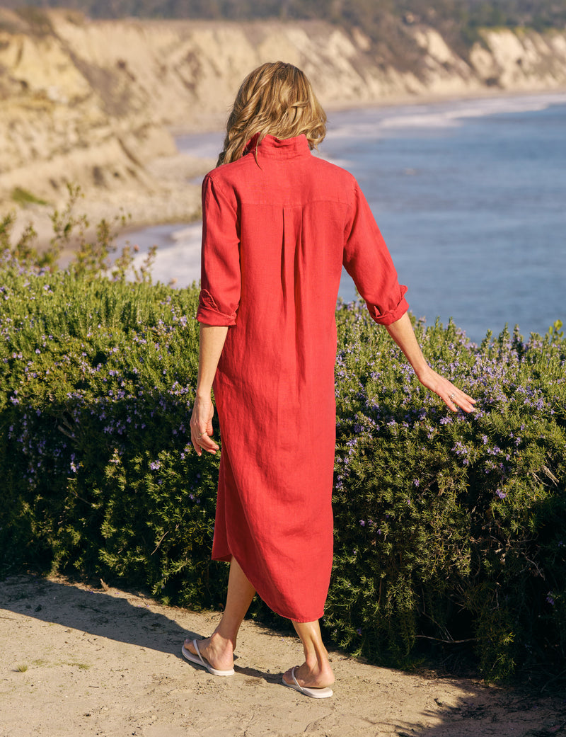 Frank & Eileen Rory Maxi Shirtdress Nantucket Red-Dresses-West of Woodward Boutique-Vancouver-Canada