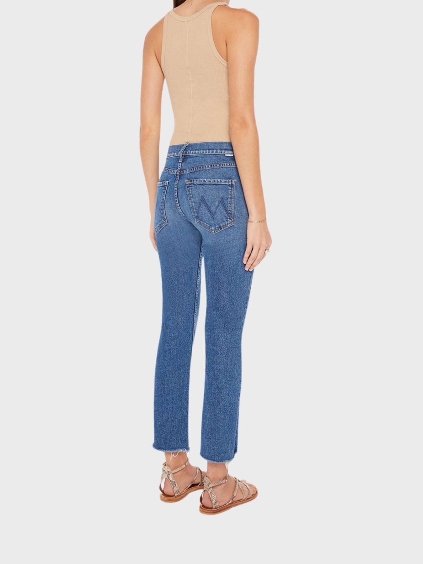 Mother Mid Rise Rider Ankle Fray Denim Jeans Local Charm-Denim-West of Woodward Boutique-Vancouver-Canada