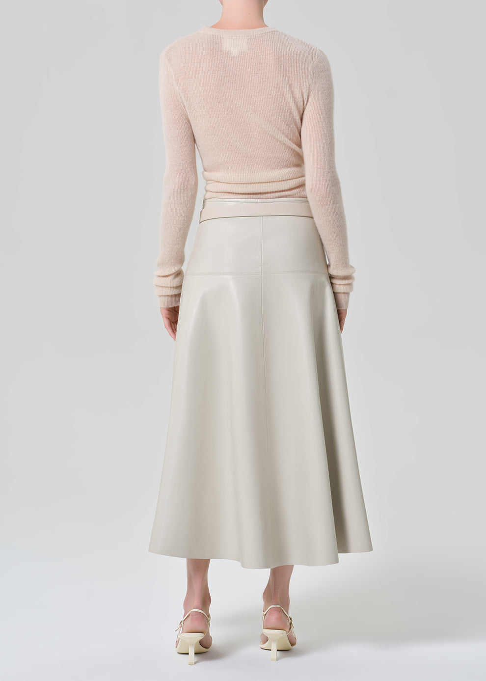 COH Vita Maxi Recycled Leather Skirt Chalk Grey-Dresses-West of Woodward Boutique-Vancouver-Canada