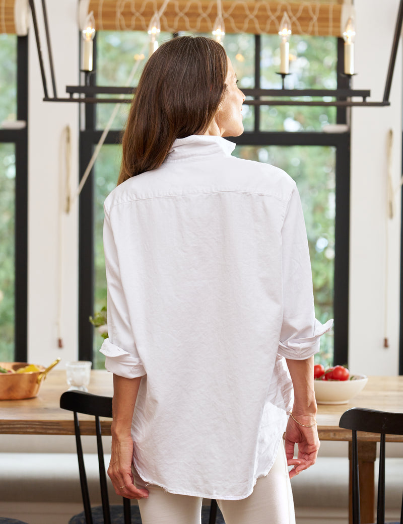 Frank & Eileen Eileen Button Up Shirt White Denim-Shirts-West of Woodward Boutique-Vancouver-Canada