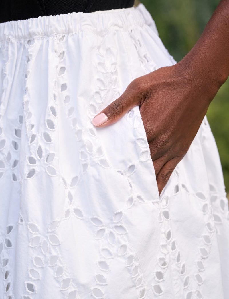 Frank &amp; Eileen Gracie Eyelet Skirt White Eyelet-Dresses-West of Woodward Boutique-Vancouver-Canada
