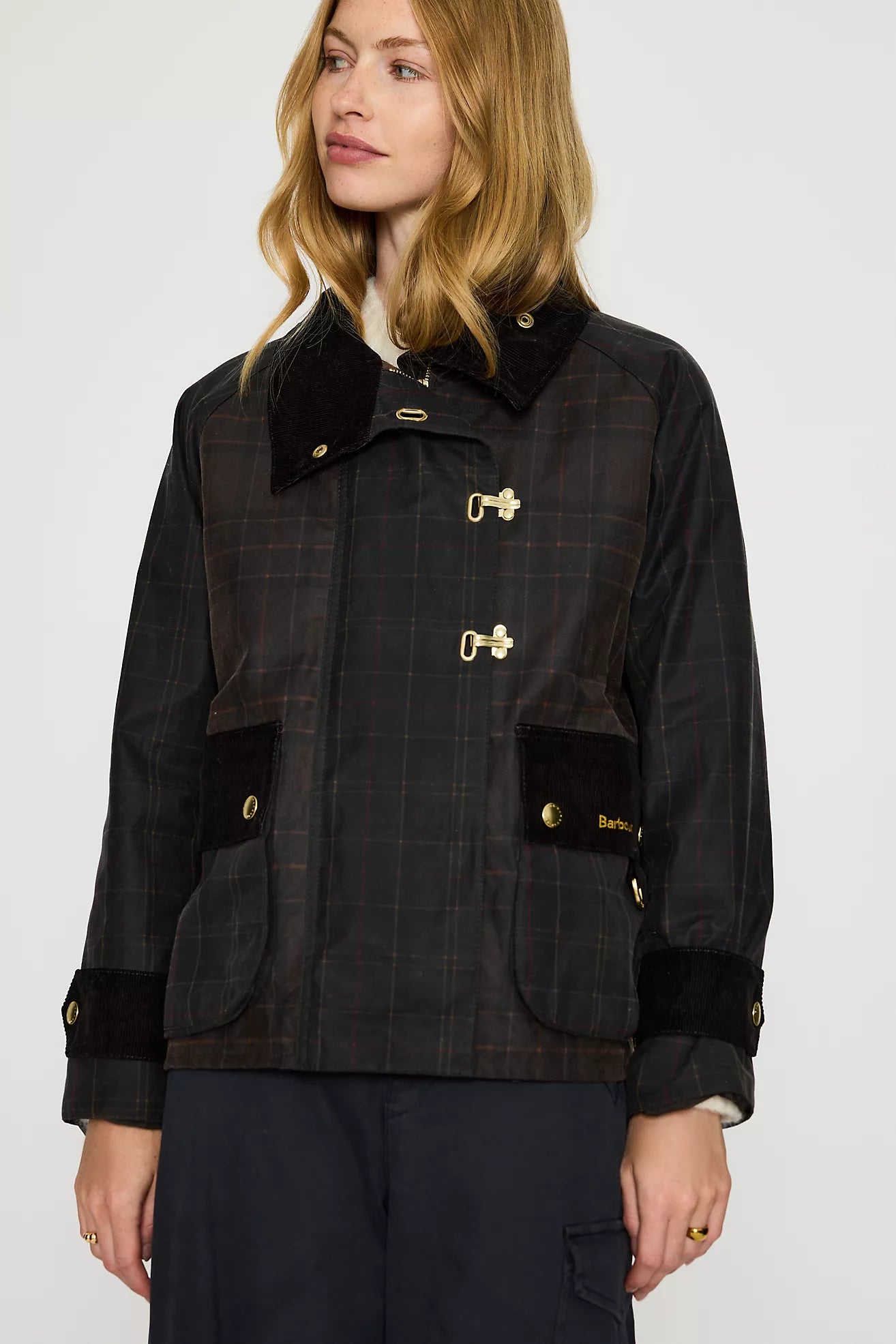 Barbour Hazelwood Wax Jacket Beech Fern Mixed Tartan-Coats-West of Woodward Boutique-Vancouver-Canada