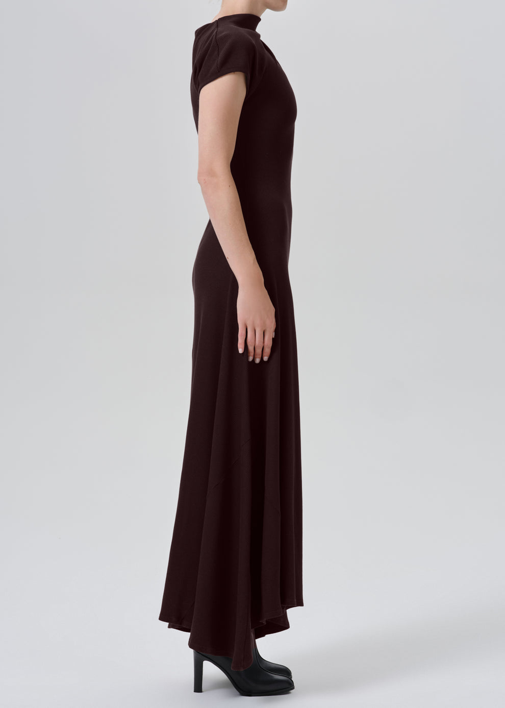 COH Kira Sculptural Dress Chocolate-Dresses-West of Woodward Boutique-Vancouver-Canada