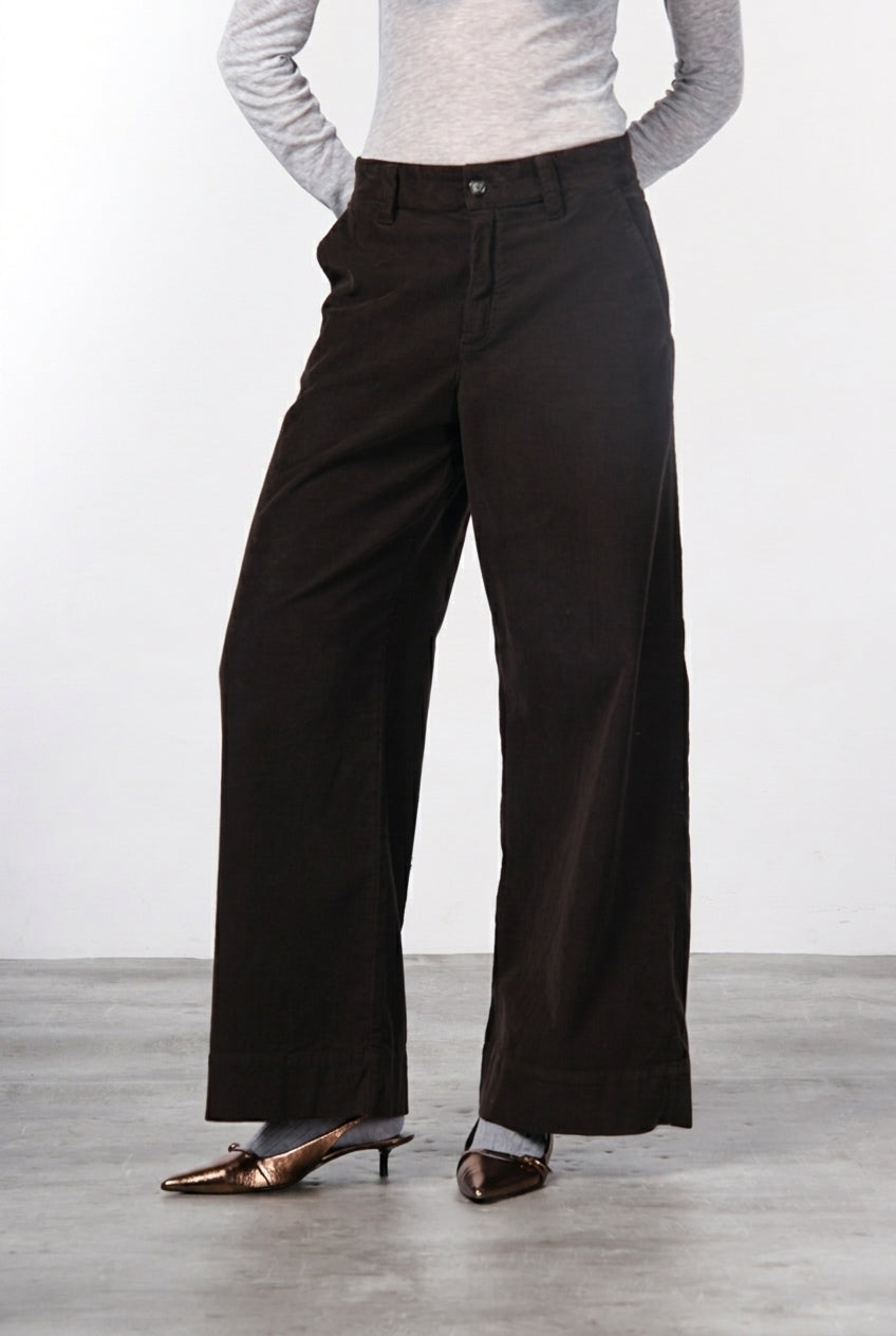 Masons New York Wide Pant Marrone Brown-Pants-West of Woodward Boutique-Vancouver-Canada