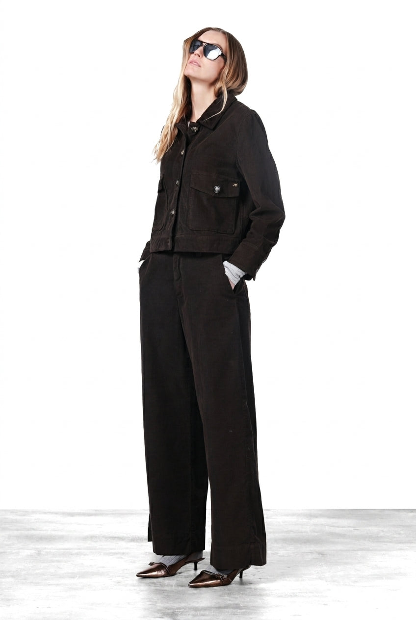 Masons New York Wide Pant Marrone Brown-Pants-West of Woodward Boutique-Vancouver-Canada