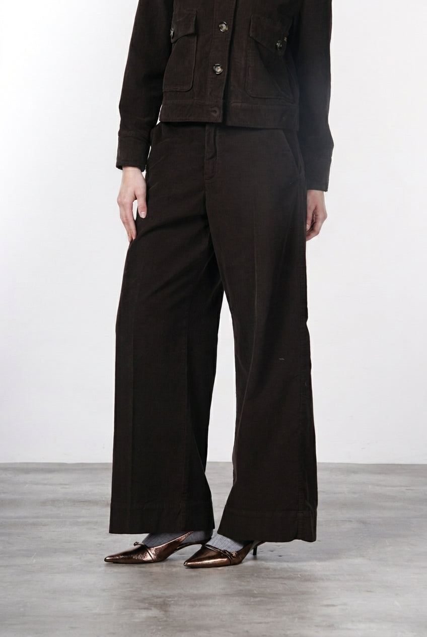 Masons New York Wide Pant Marrone Brown-Pants-West of Woodward Boutique-Vancouver-Canada