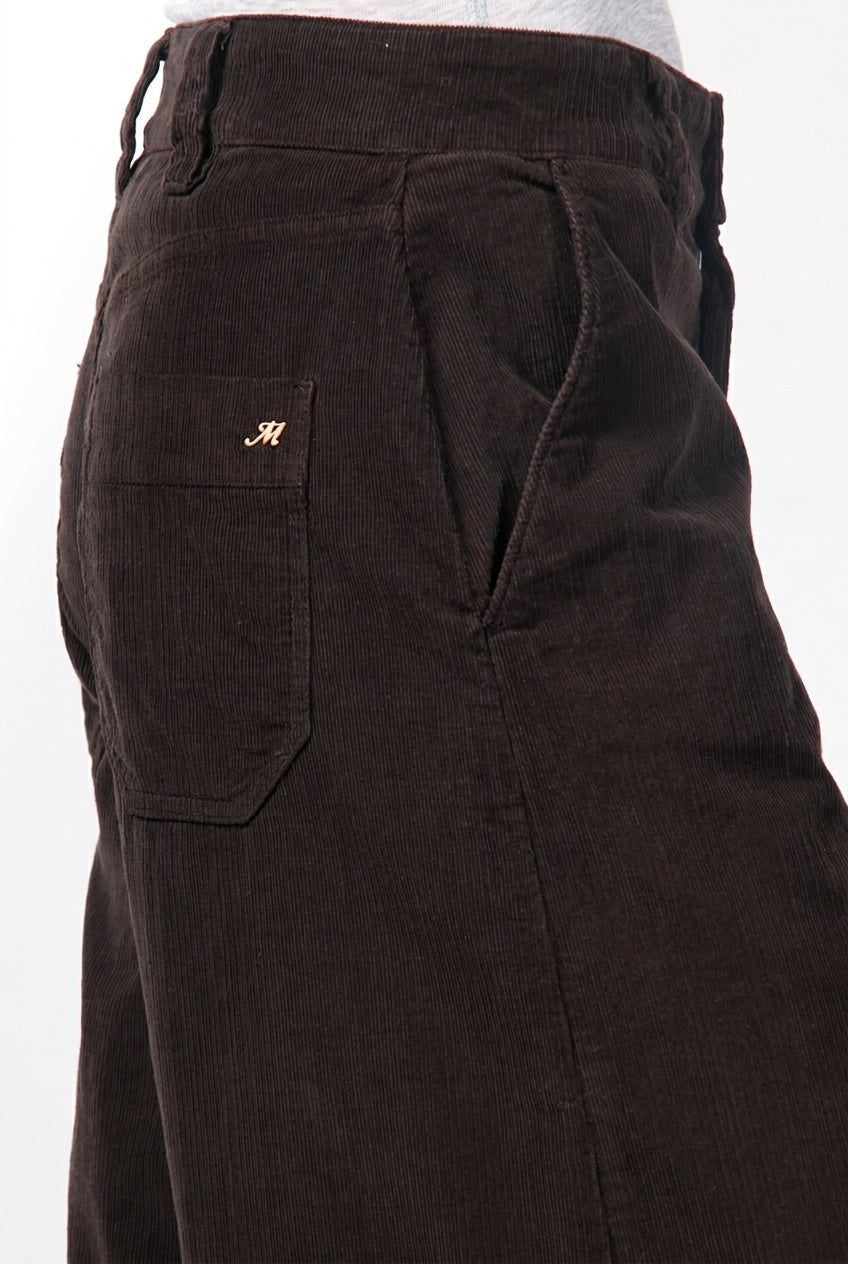 Masons New York Wide Pant Marrone Brown-Pants-West of Woodward Boutique-Vancouver-Canada