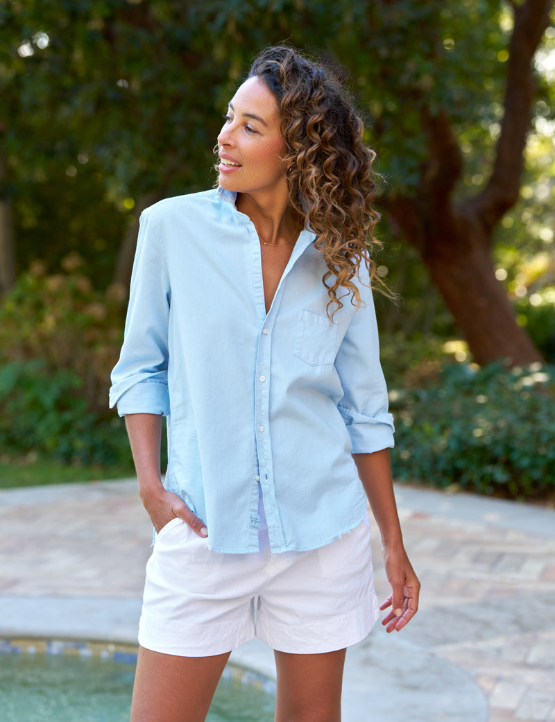 Frank &amp; Eileen Eileen Button Up Shirt Cloud Denim-Shirts-West of Woodward Boutique-Vancouver-Canada