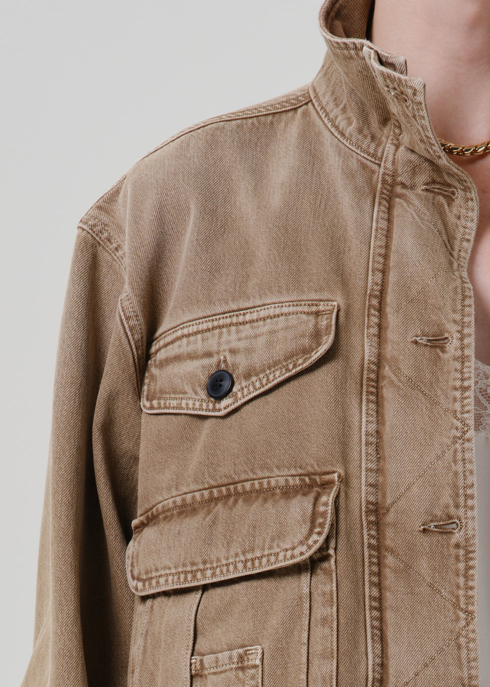 Citizens of Humanity Funnel Collar Barn Jacket Tan-Jackets-West of Woodward Boutique-Vancouver-Canada