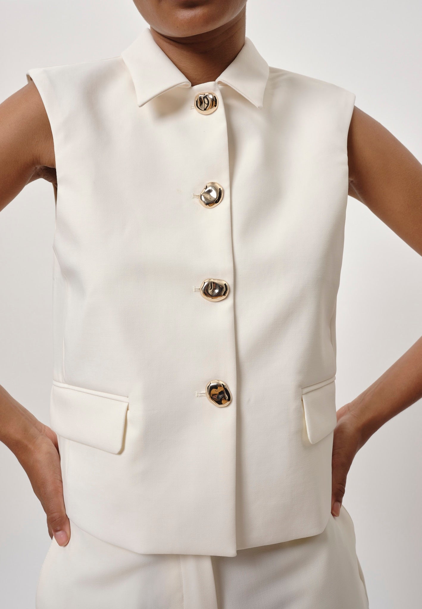Herskind Brian Vest Off White-Shirts-West of Woodward Boutique-Vancouver-Canada