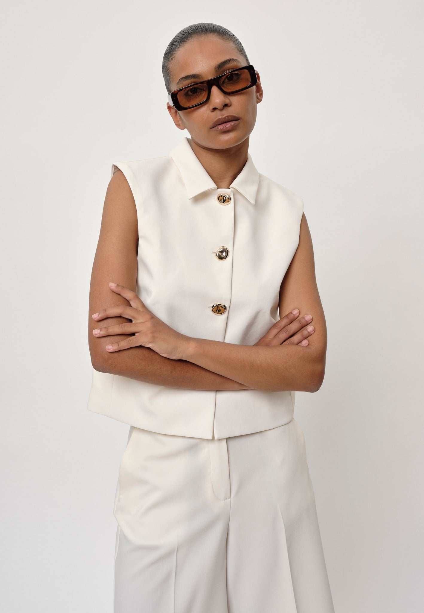 Herskind Brian Vest Off White-Shirts-West of Woodward Boutique-Vancouver-Canada