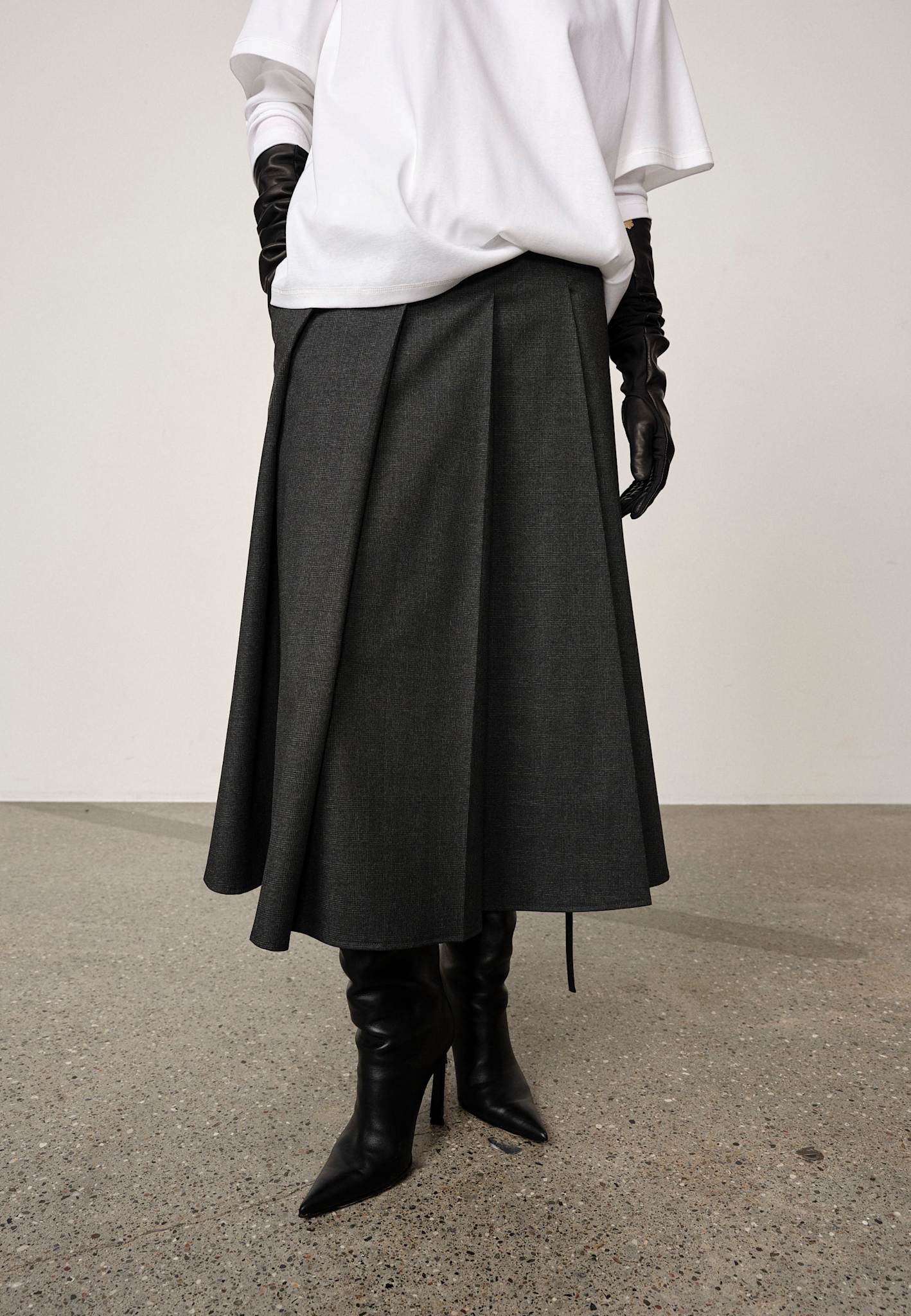 Herskind Richard Skirt Checks Grey-Dresses-West of Woodward Boutique-Vancouver-Canada