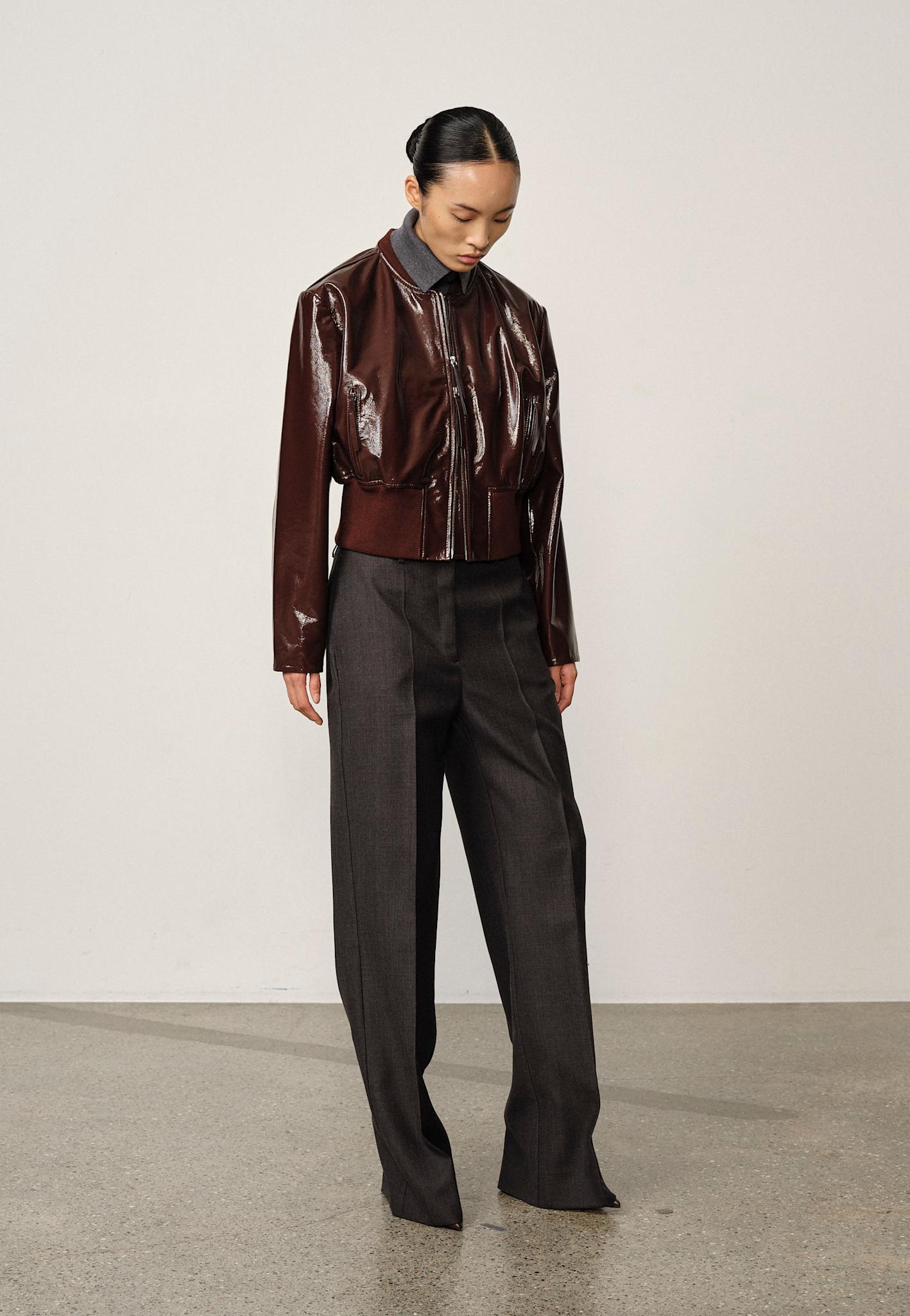 Herskind Herry Leather Bomber Jacket Mahogany-Jackets-West of Woodward Boutique-Vancouver-Canada