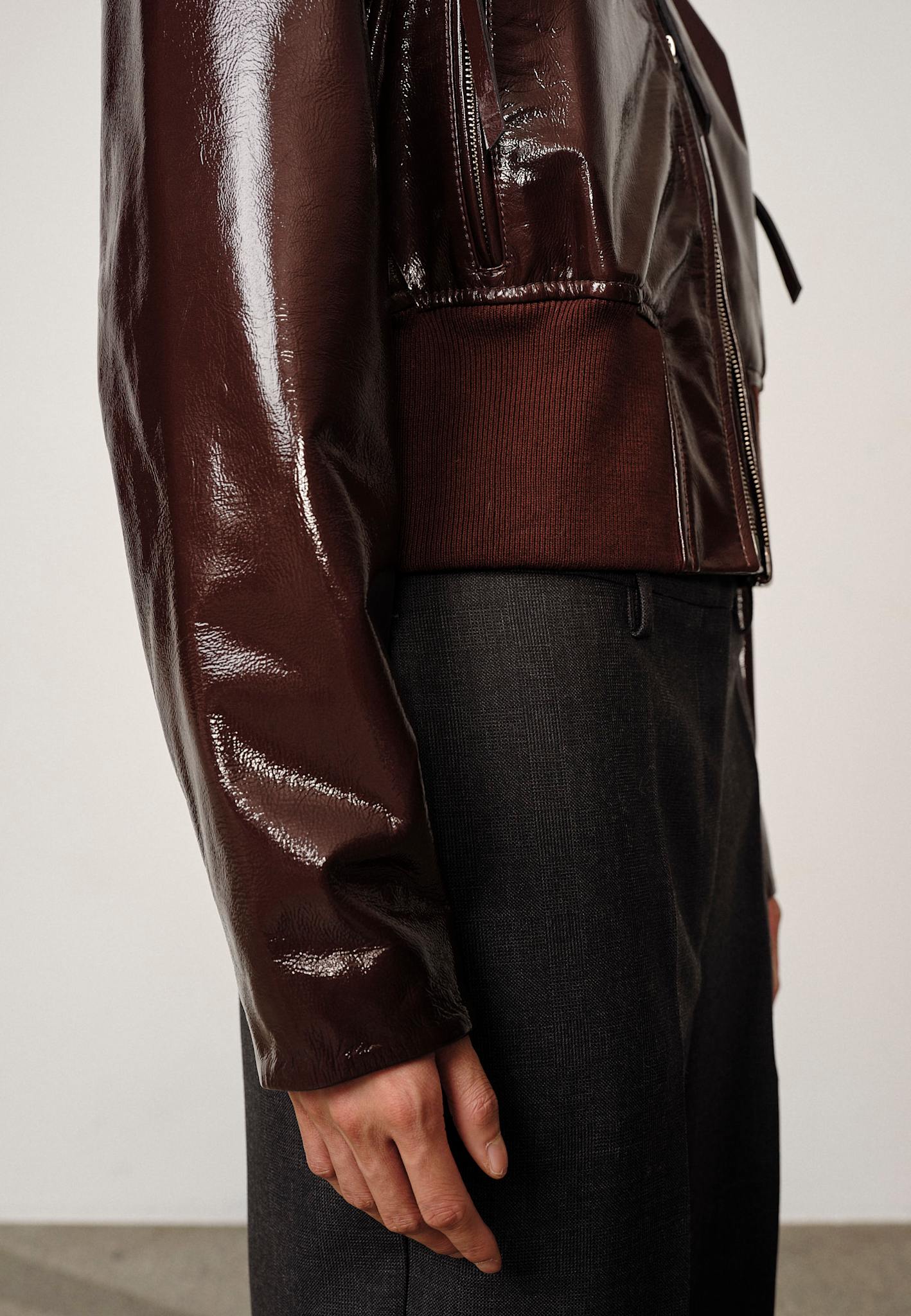 Herskind Herry Leather Bomber Jacket Mahogany-Jackets-West of Woodward Boutique-Vancouver-Canada