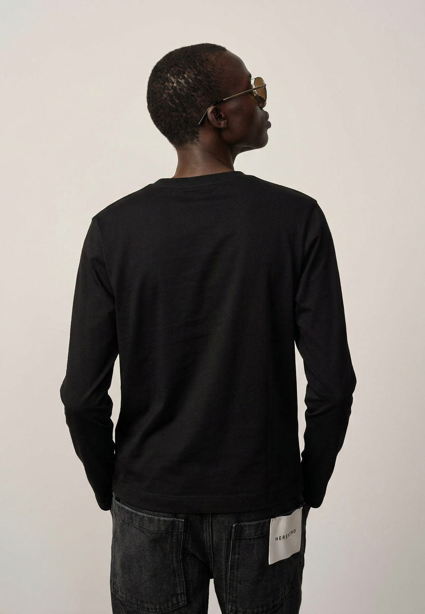 Herskind Dagmar Long Sleeve Tshirt Black-T-Shirts-West of Woodward Boutique-Vancouver-Canada