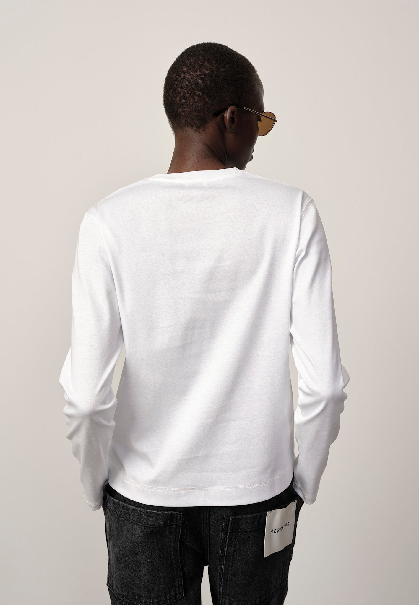 Herskind Dagmar Long Sleeve Tshirt White-T-Shirts-West of Woodward Boutique-Vancouver-Canada
