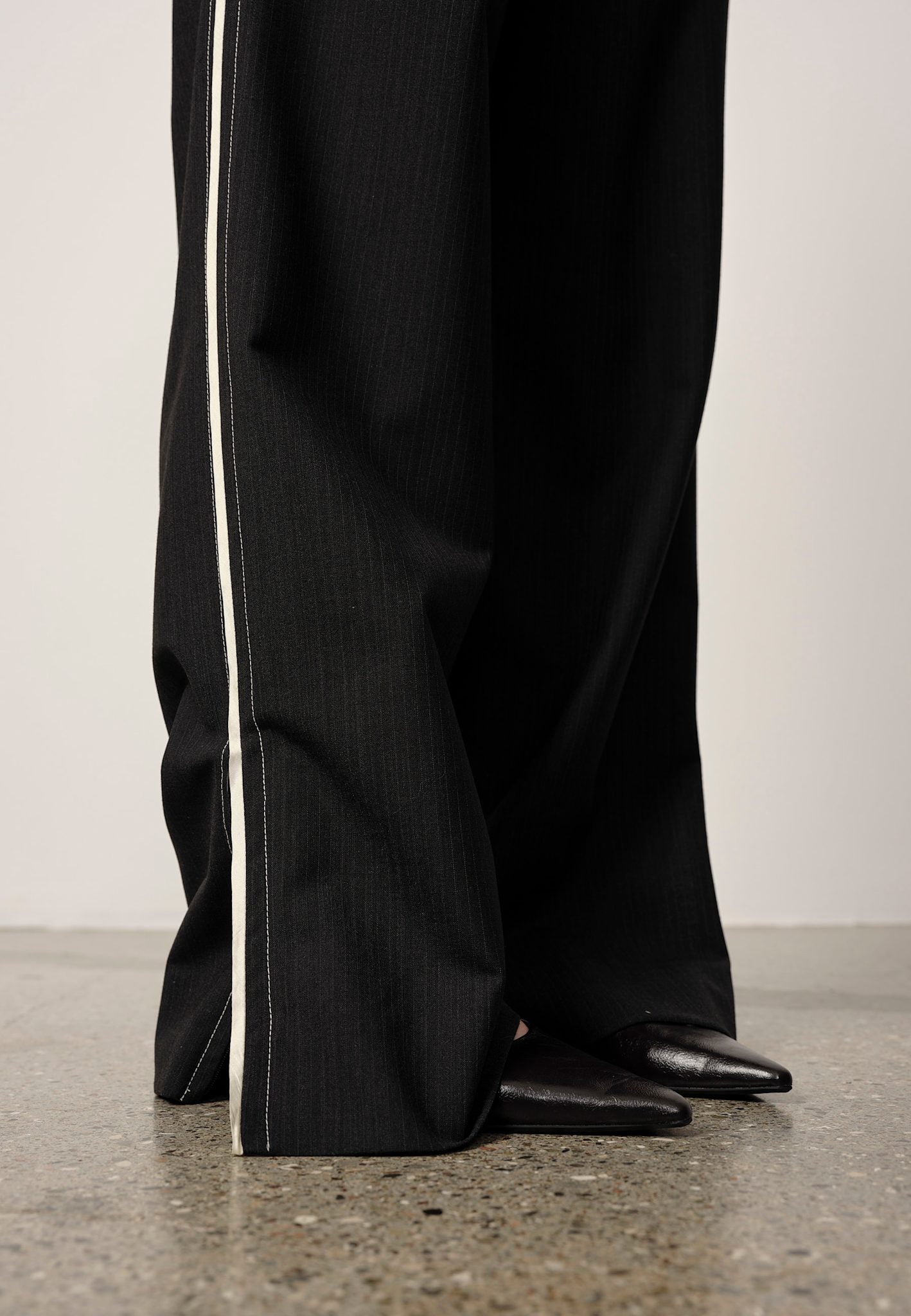 Herskind Davi Mid Waist Pants Grey Pinstripe-Pants-West of Woodward Boutique-Vancouver-Canada