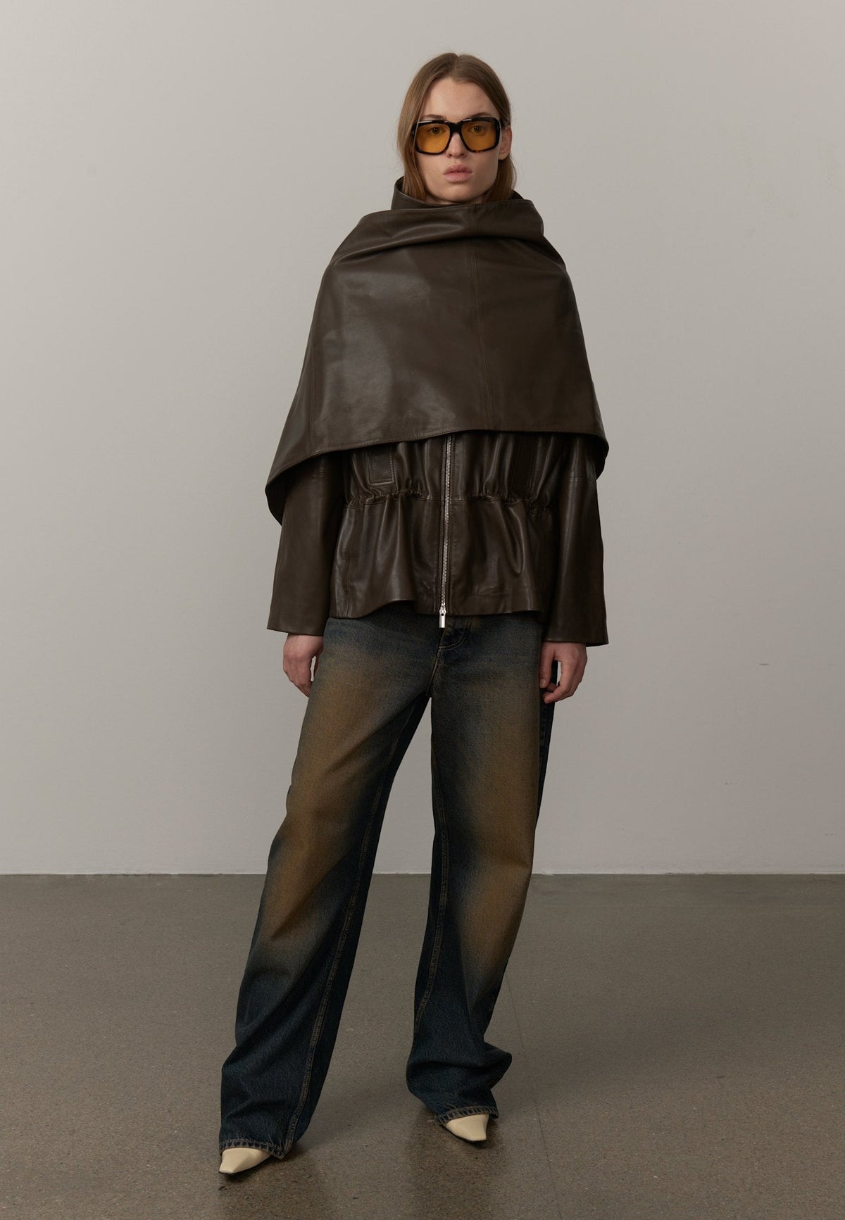 Herskind Oscar Leather Jacket Earth