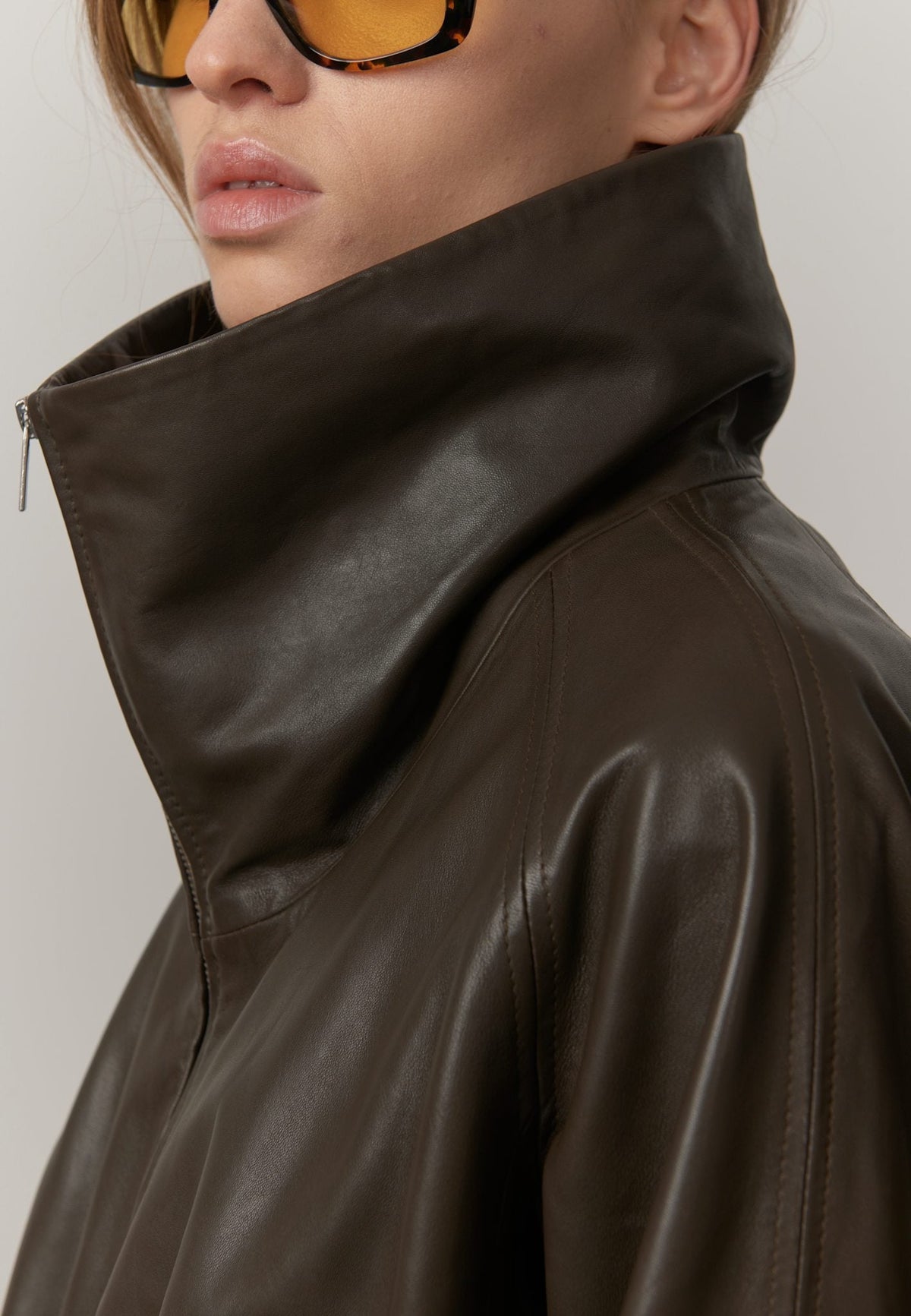 Herskind Oscar Leather Jacket Earth