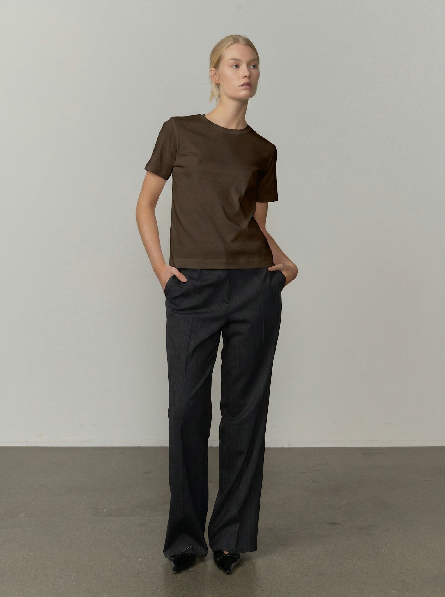 Herskind Ditlev T-shirt Dark Brown-T-Shirts-West of Woodward Boutique-Vancouver-Canada