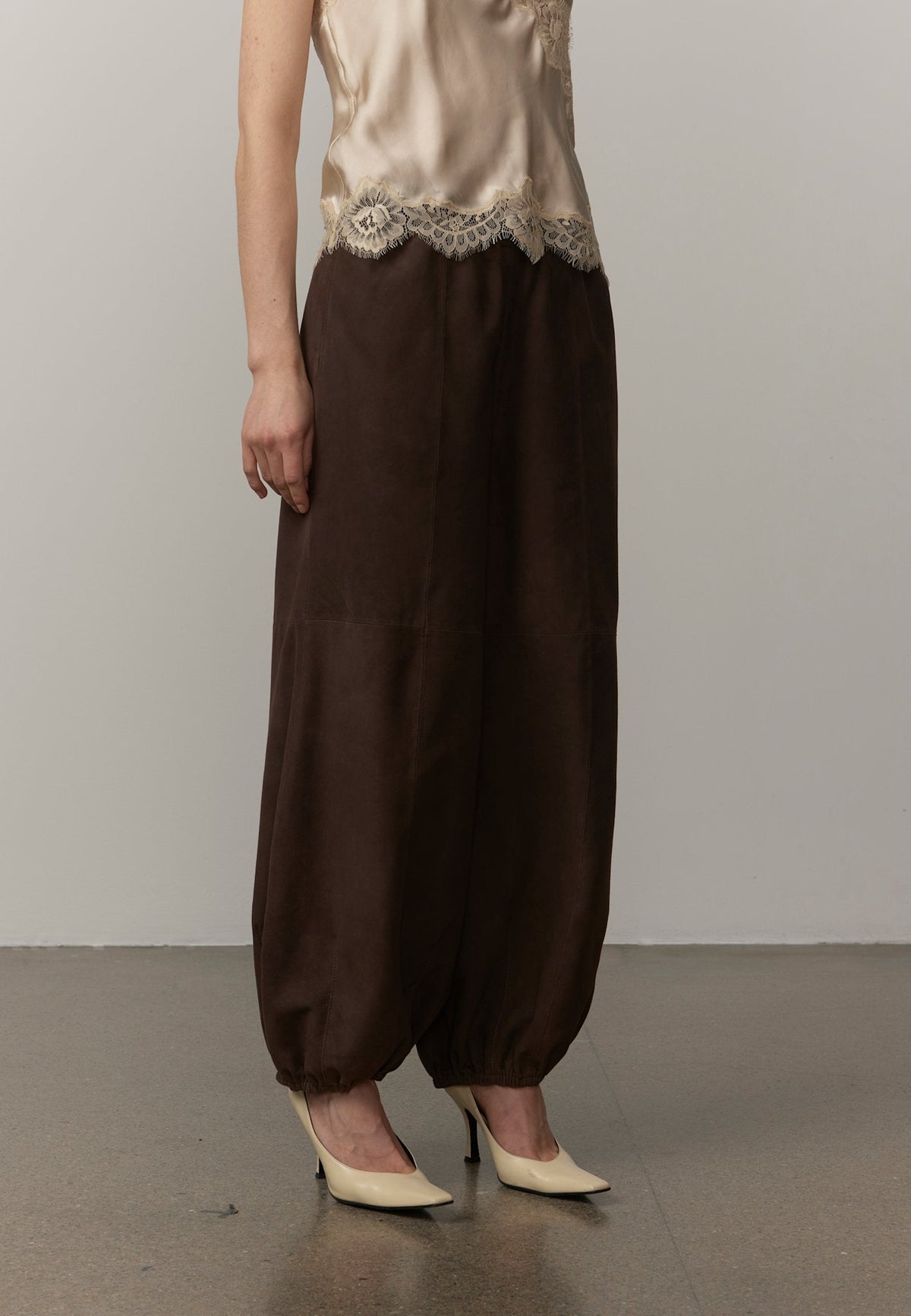 Herskind Sylvia Suede Mid Waist Pants Coffee Brown