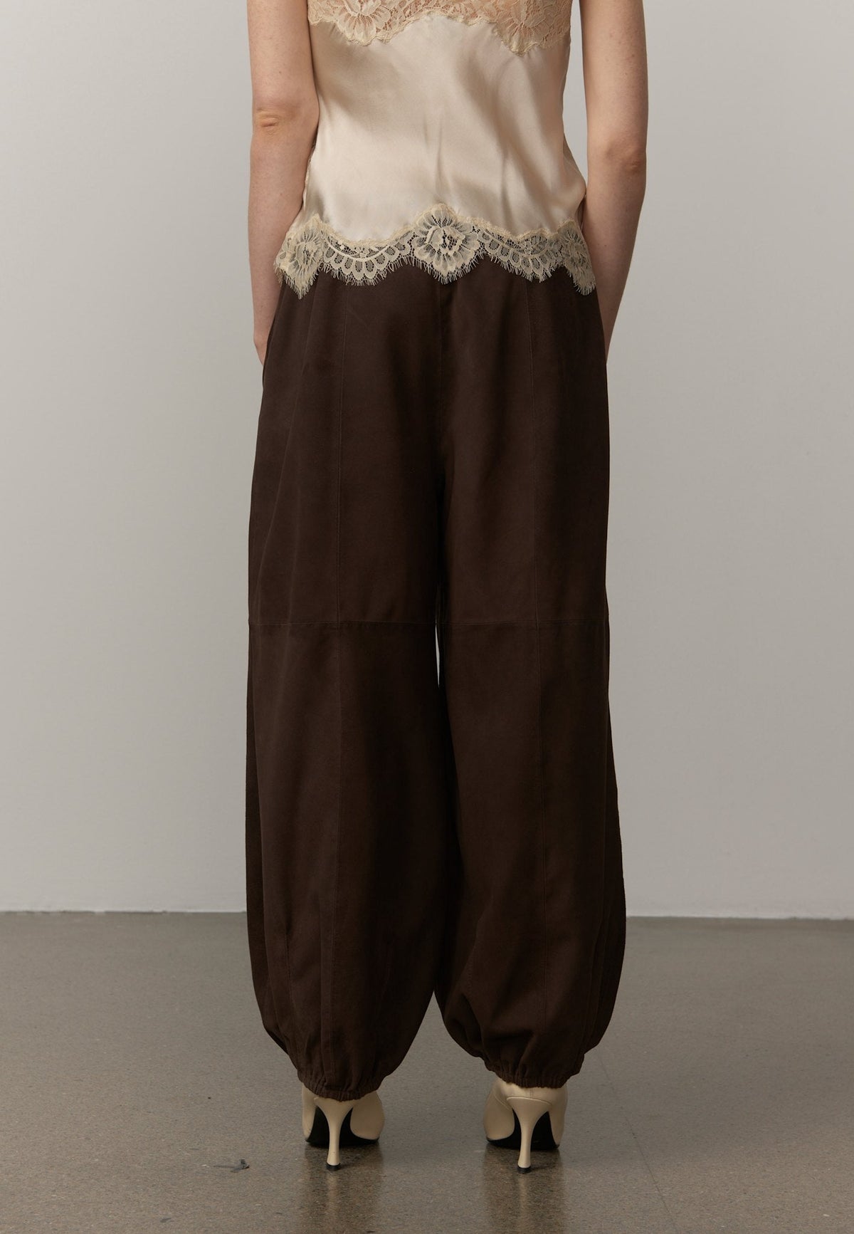 Herskind Sylvia Suede Mid Waist Pants Coffee Brown