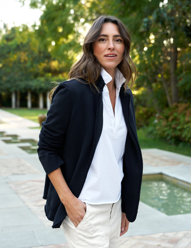 Frank &amp; Eileen Dublin Knit Blazer British Royal Navy-Jackets-West of Woodward Boutique-Vancouver-Canada