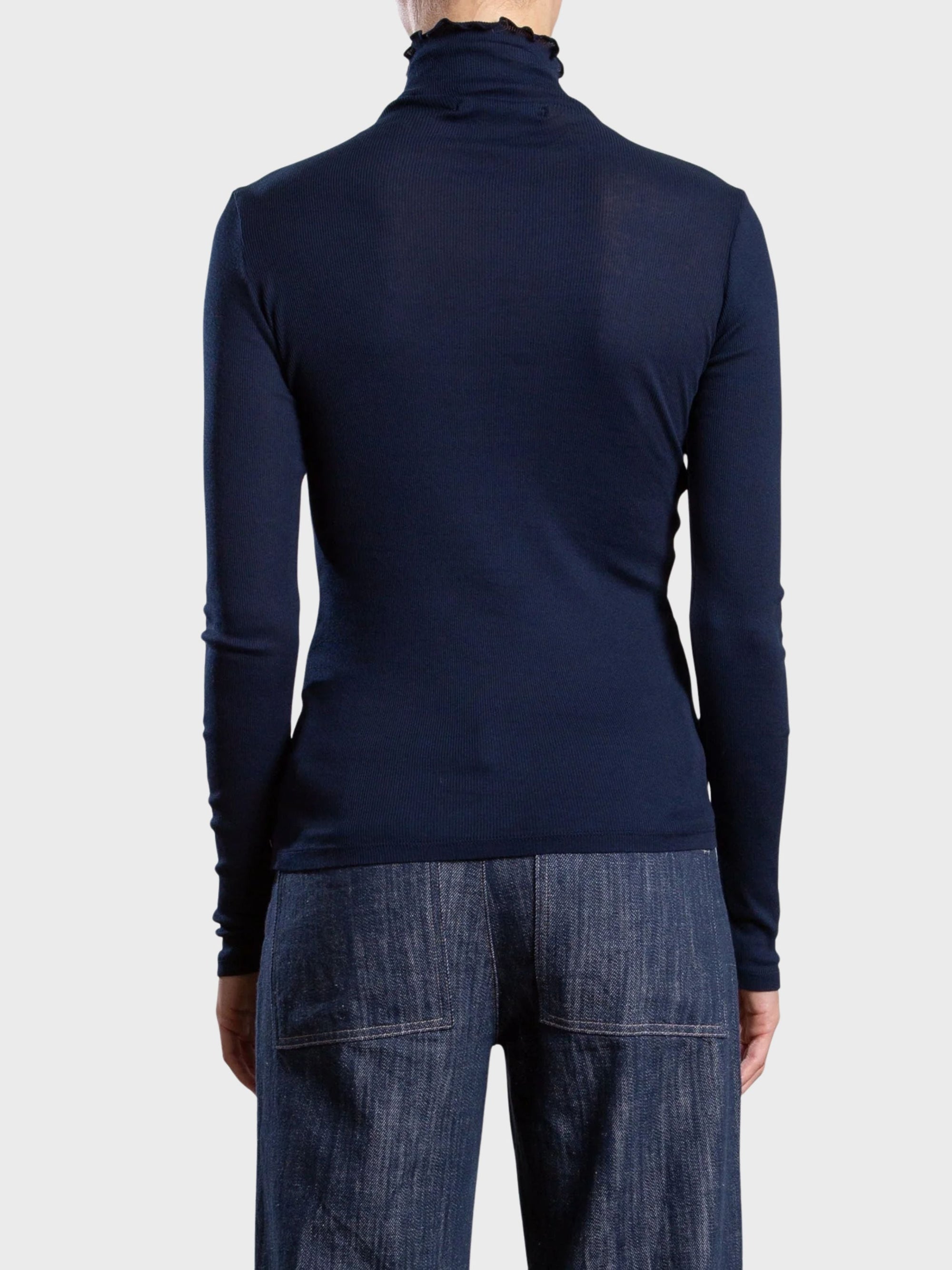 Pharaoh Cleo Turtleneck Cashmere Rib Dark Navy