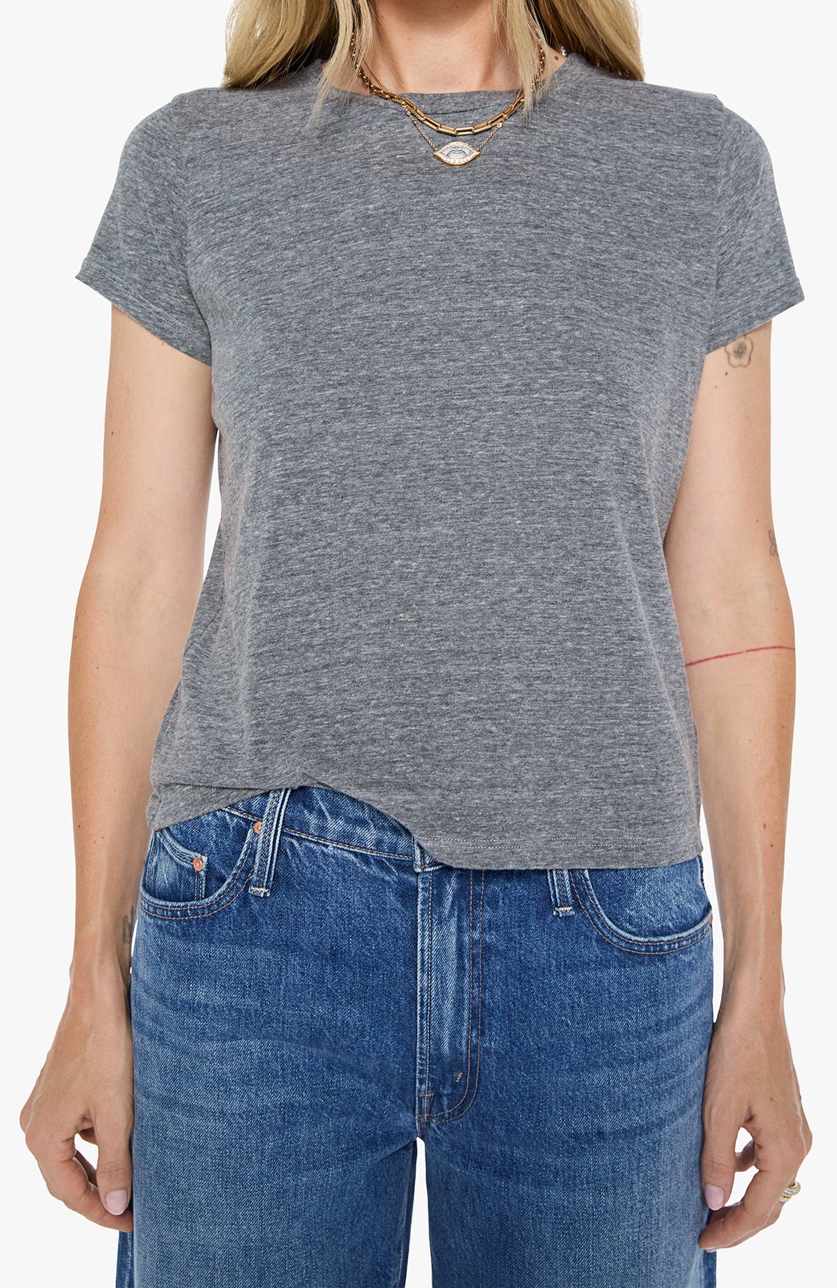 MOTHER Lil Goodie Goodie Tee Heather Grey-T-Shirts-West of Woodward Boutique-Vancouver-Canada