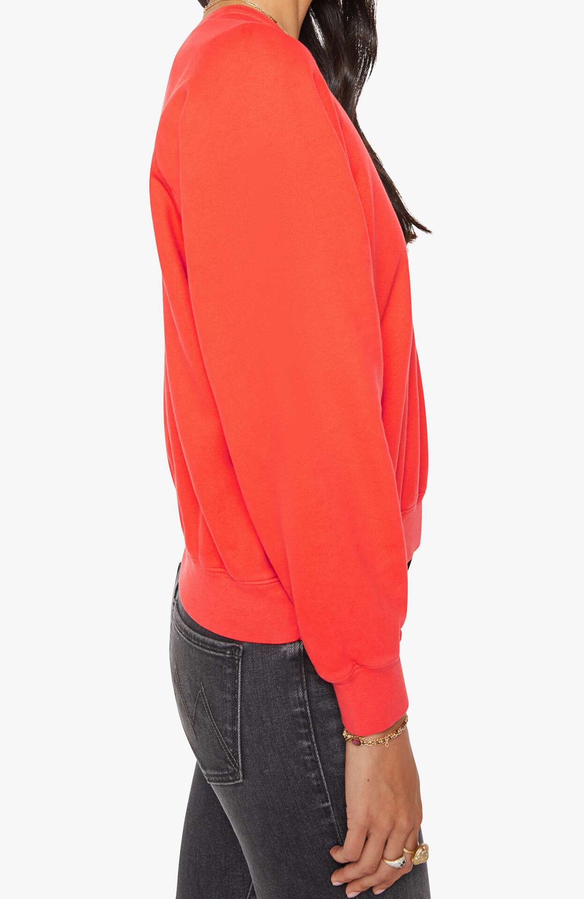 MOTHER Biggie Concert Sweatshirt Mandarin Red-Sweatshirts-West of Woodward Boutique-Vancouver-Canada
