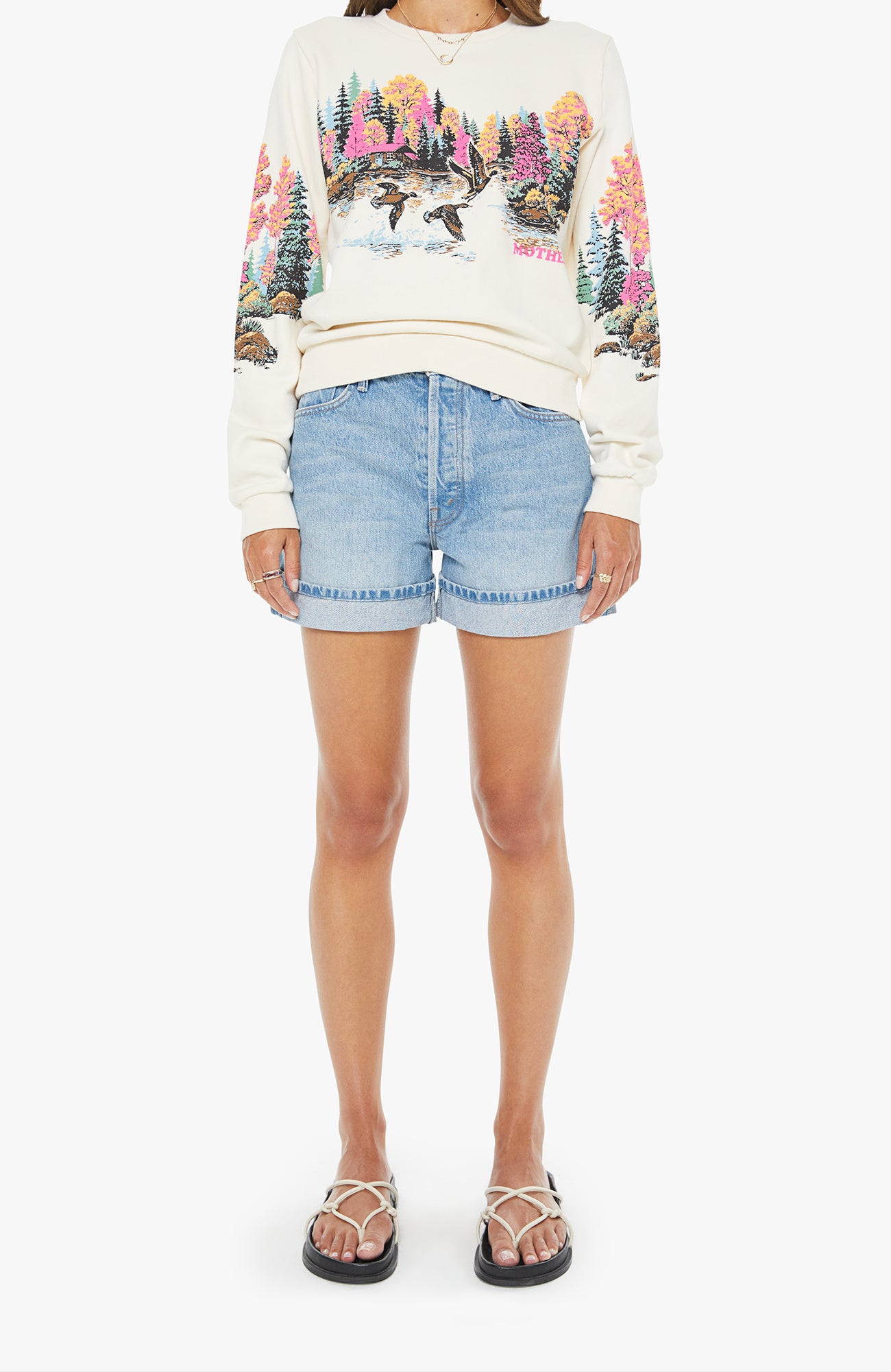 MOTHER Camper Lake Scene Sweatshirt-Sweatshirts-West of Woodward Boutique-Vancouver-Canada