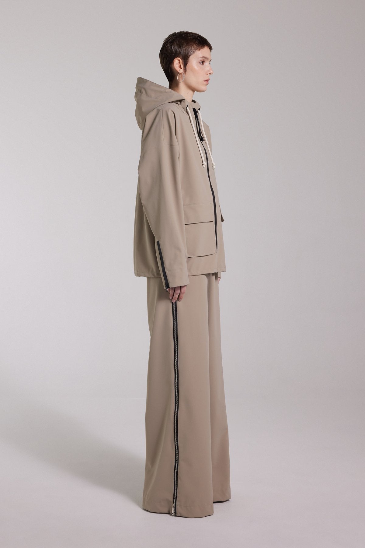 Stutterheim Sandviken Zip Matte Raincoat- Potato-Jackets-West of Woodward Boutique-Vancouver-Canada
