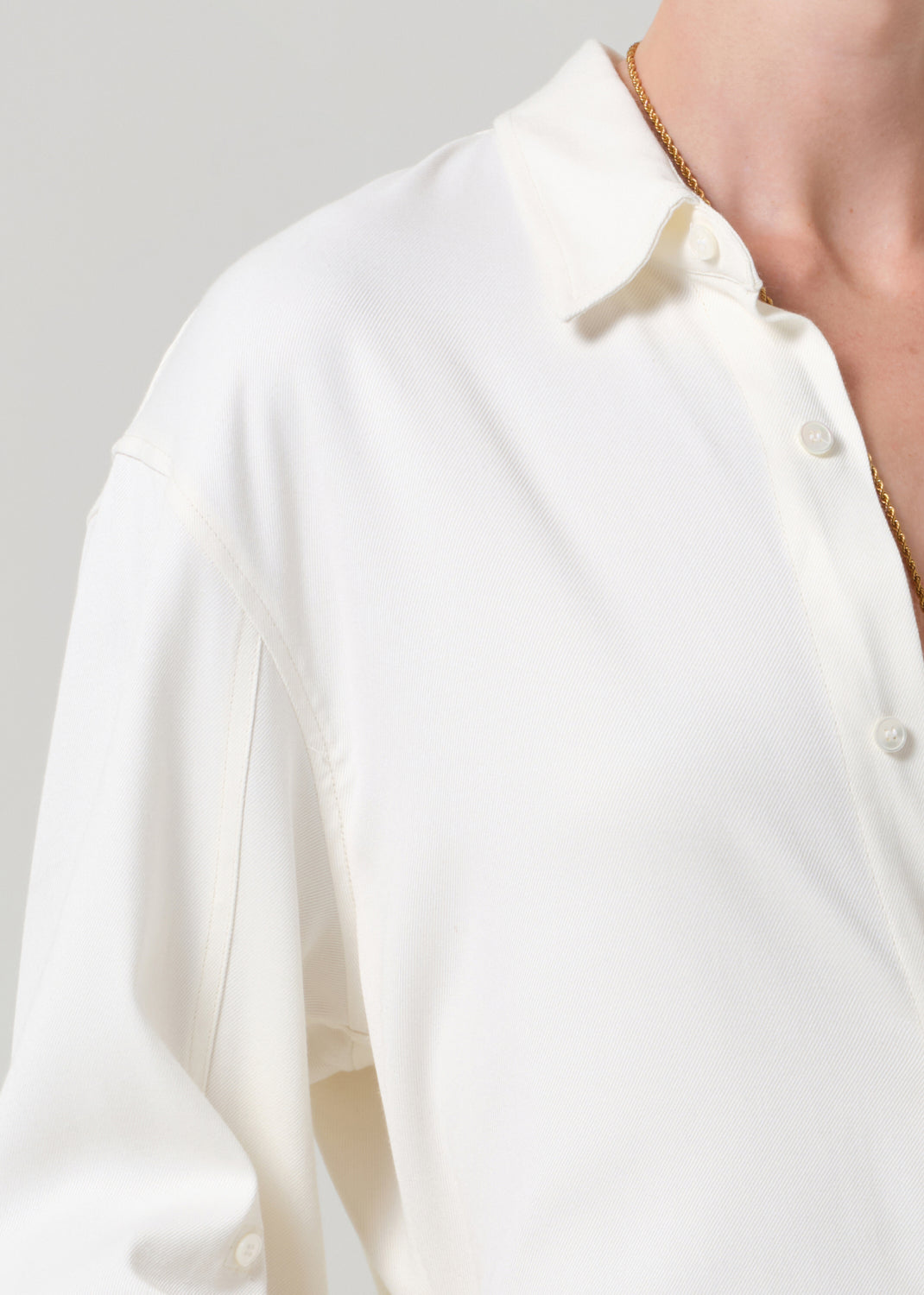 COH Kayla Button Up Shirt Portofino Twill Moonlight-Shirts-West of Woodward Boutique-Vancouver-Canada