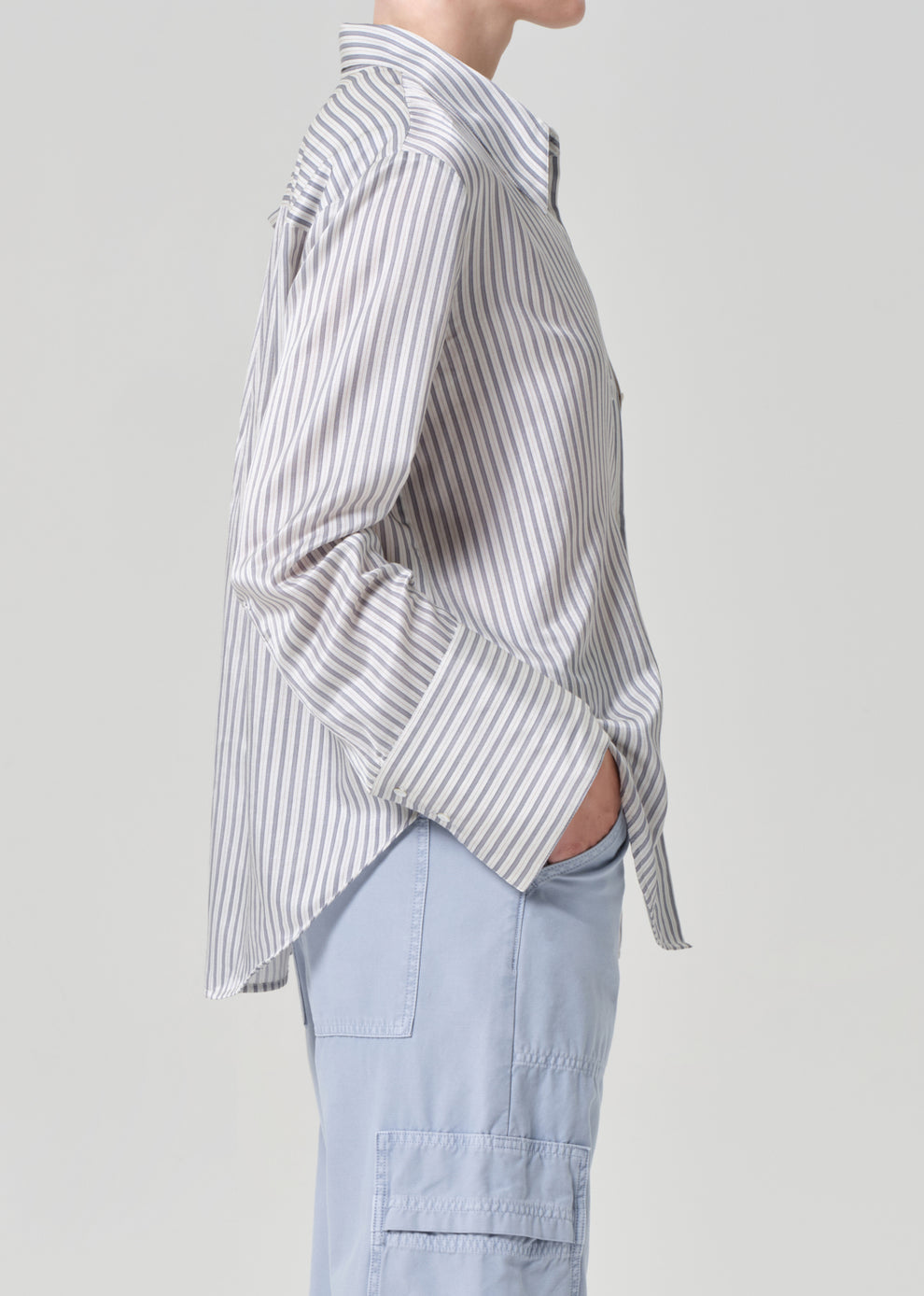 Citizens of Humanity Camilia Button Up Shirt Miranda Stripe-Shirts-West of Woodward Boutique-Vancouver-Canada