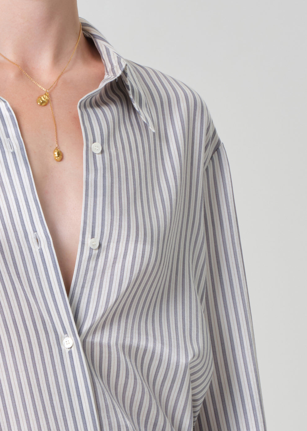 Citizens of Humanity Camilia Button Up Shirt Miranda Stripe-Shirts-West of Woodward Boutique-Vancouver-Canada