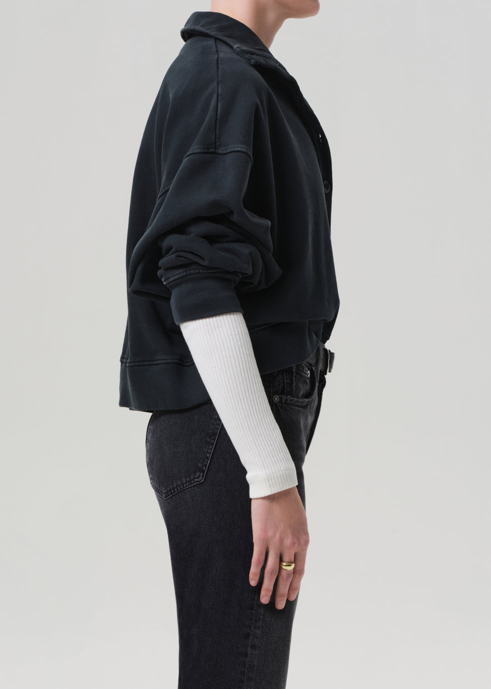 COH Mirelle Funnel Neck Sweatshirt Charcoal-Sweatshirts-West of Woodward Boutique-Vancouver-Canada
