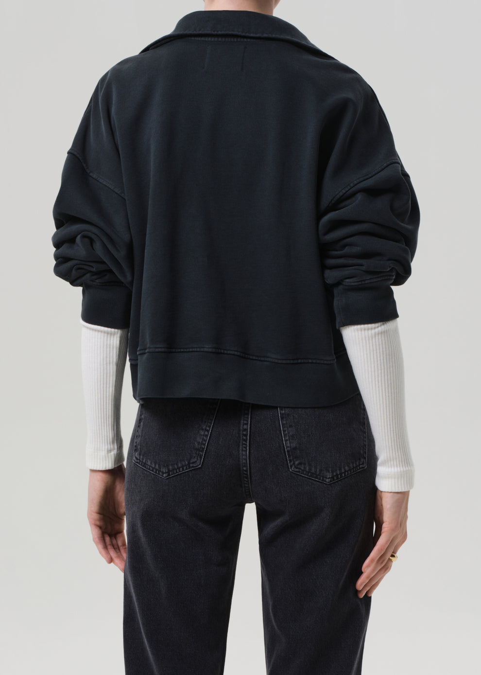 COH Mirelle Funnel Neck Sweatshirt Charcoal-Sweatshirts-West of Woodward Boutique-Vancouver-Canada