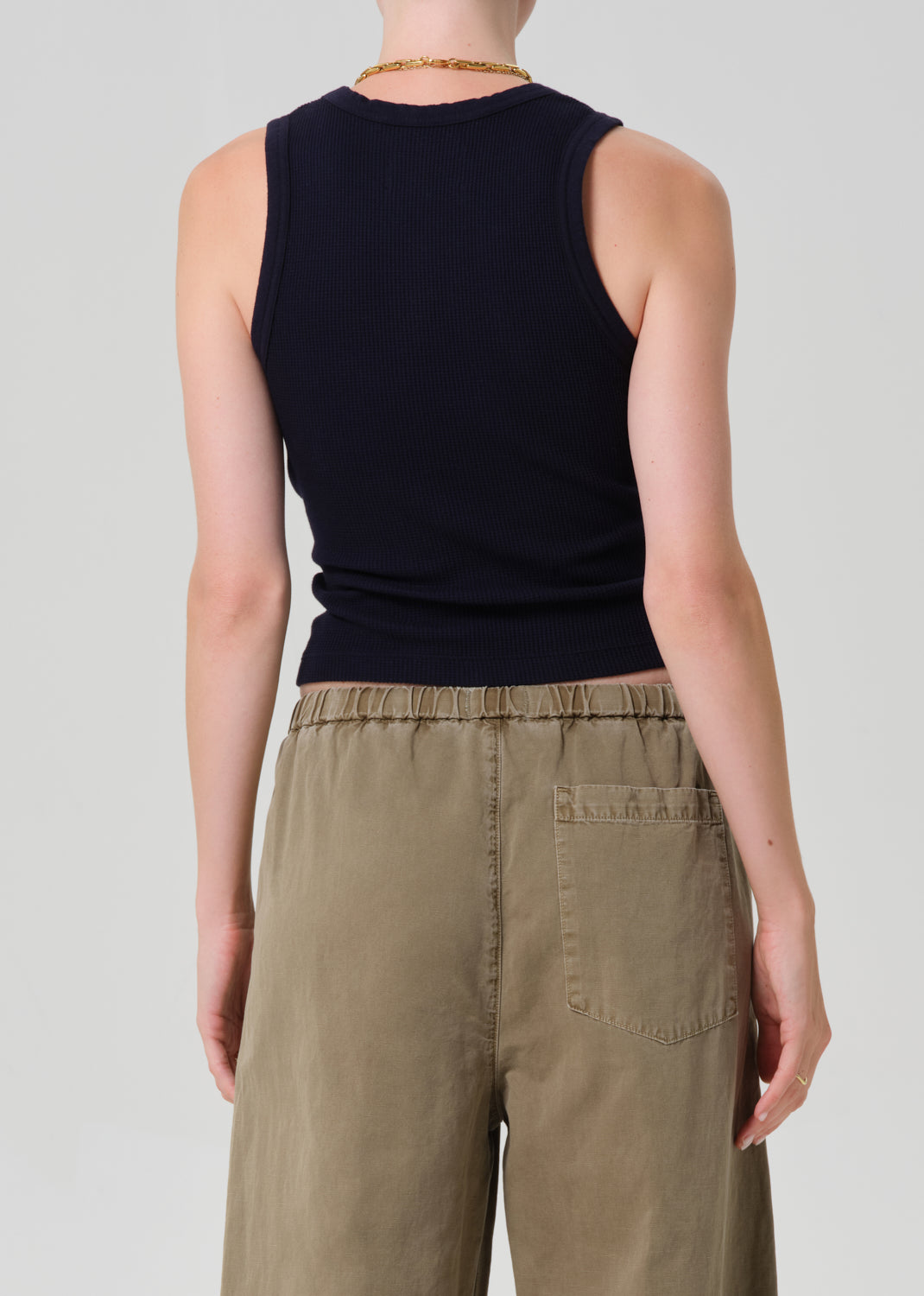 COH Inez Waffle Tank Navy-T-Shirts-West of Woodward Boutique-Vancouver-Canada